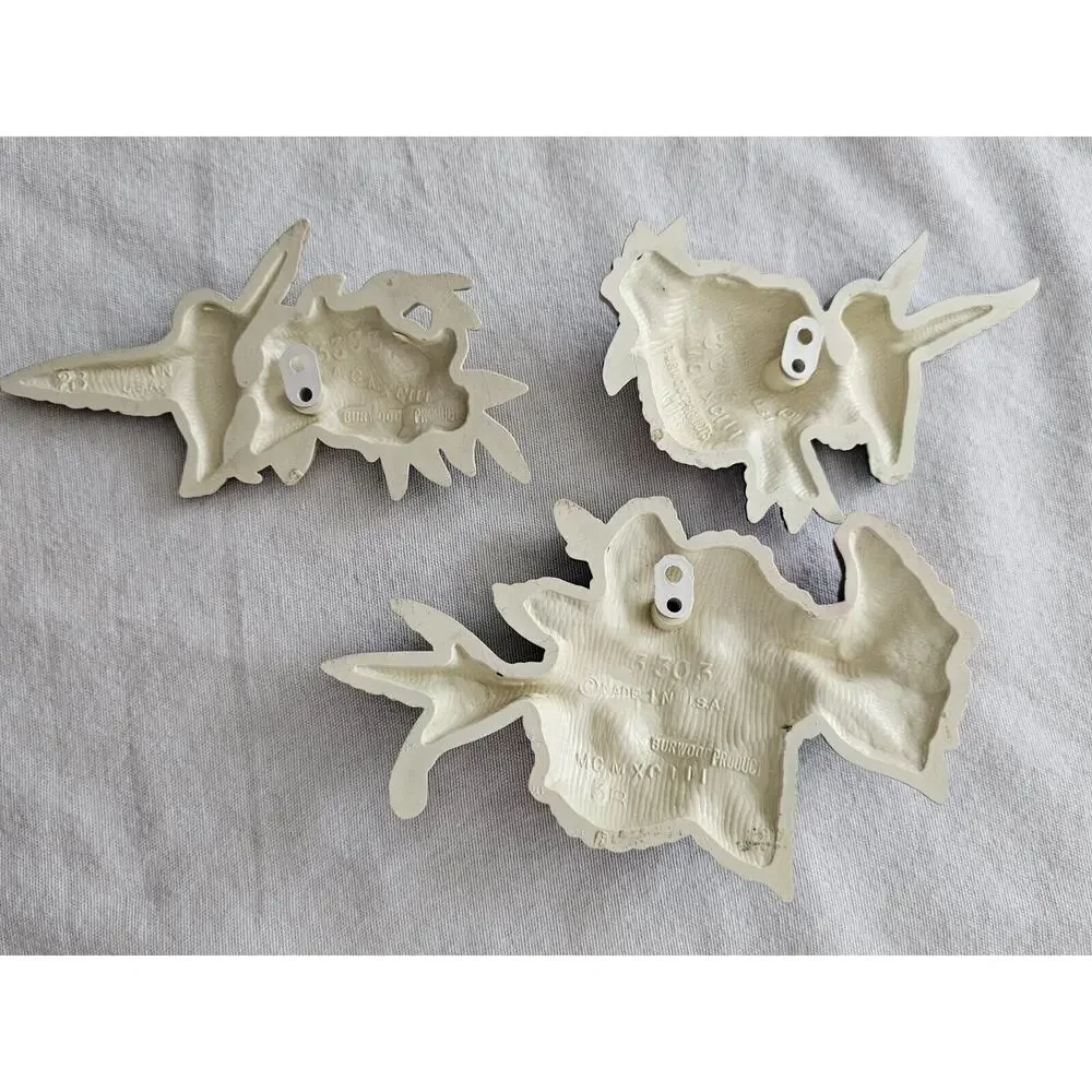 Vintage Burwood Hummingbirds With Flowers Wall Hangings Homco 80s 90s Bird